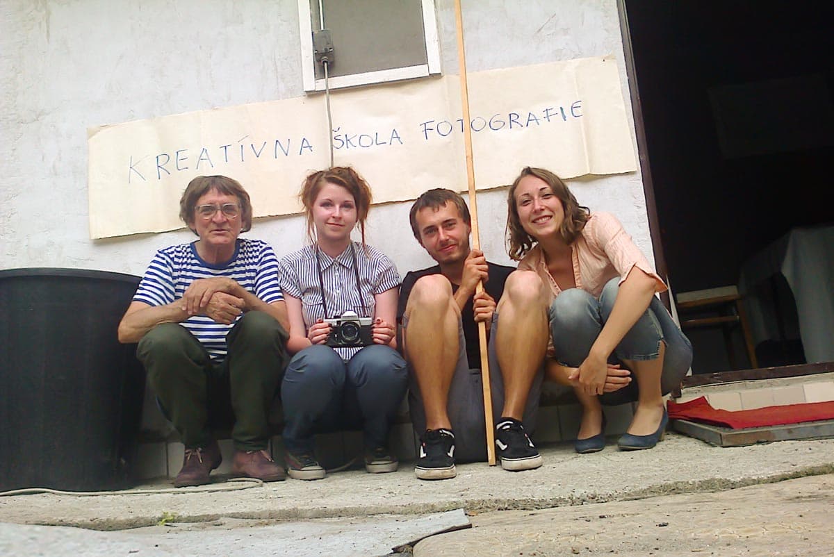 Kreatívne združenie Otisa Lauberta, 2014, zľava: Otis Laubert, Barbara Horáková Fehérová, Dominik Hlatký, Annamária Juhásová